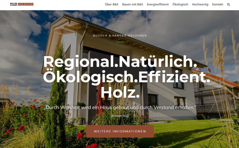 Bucher & Sänger Holzhaus - Webseite