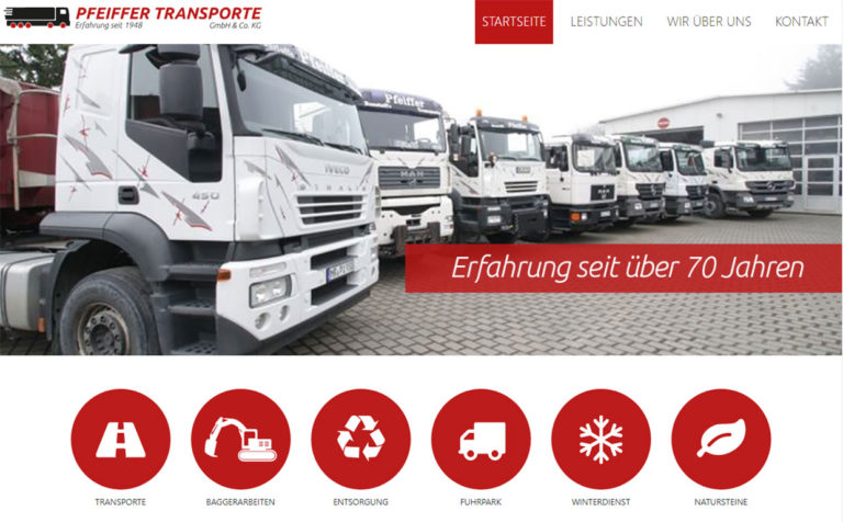 Pfeiffer Transporte - Webseite